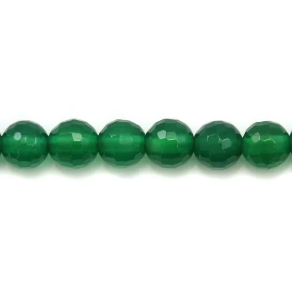 Agate vert rond facette 6mm x 5 pcs