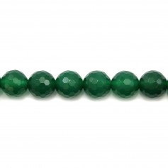 Green round faceted agete vert 10mm x 4pcs