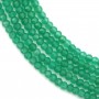Agate teinté de couleur verte, en forme de rondelle facettée 2 * 1.8mm x 39cm