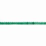 Agate teinté de couleur verte, en forme de rondelle facettée 2 * 1.8mm x 39cm