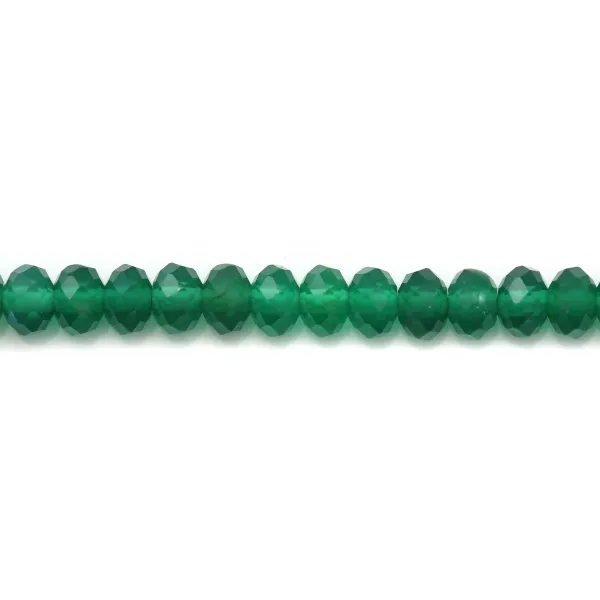 Agate verte rondelle facettée 2.9x4mm x 10pcs