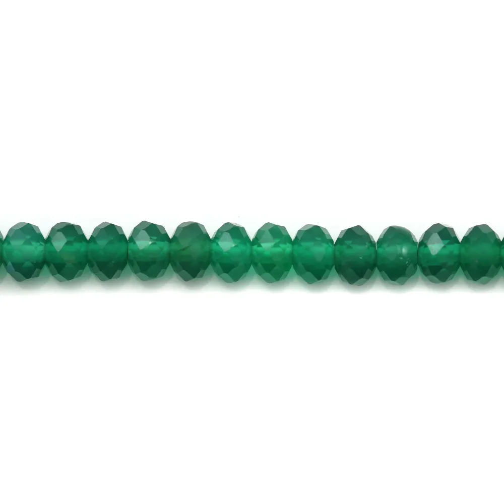 Green agate faceted roundel 2.9x4mm x 10pcs