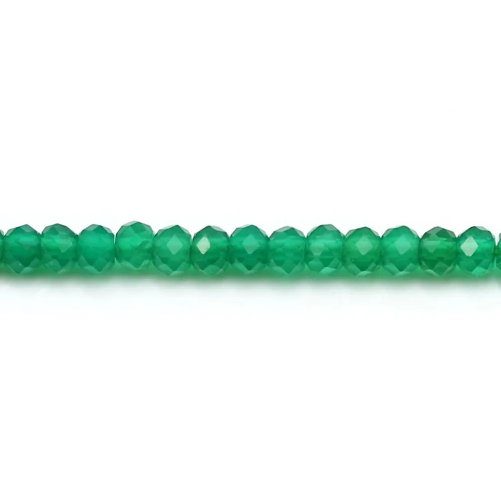 Agate verte rondelle facettée 2x3mm x 40cm