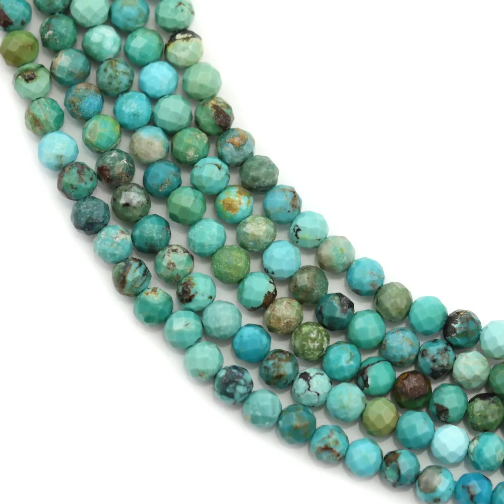 Turquoise naturelle ronde facette 3mm x 40cm