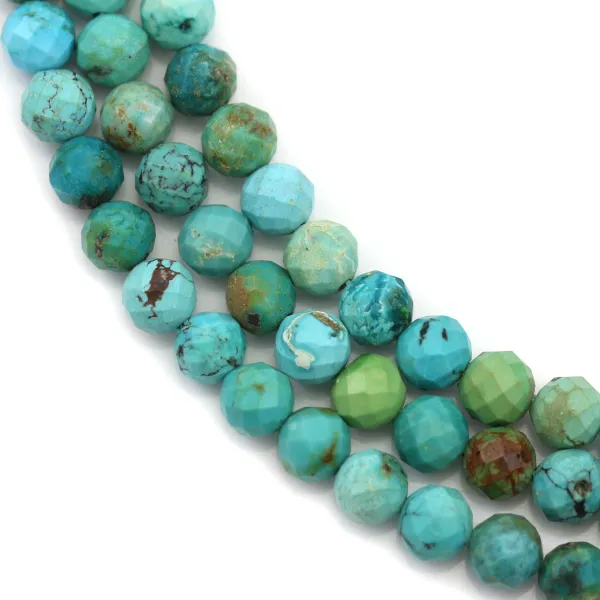 Natural turquoise in the shape of a faceted round 5mm x 39cm