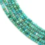 Turquoise rondelle boulier facette 1.3x2mm sur fil 39cm