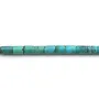 Turquoise en forme de tube, de taille  4x6mm, x 40cm