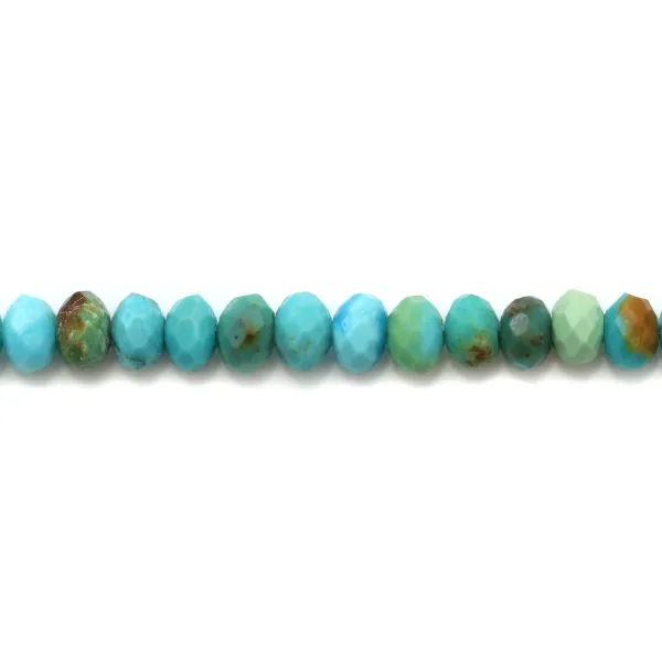 Natural turquoise in the shape of a faceted roundel 2x3mm x 20pcs