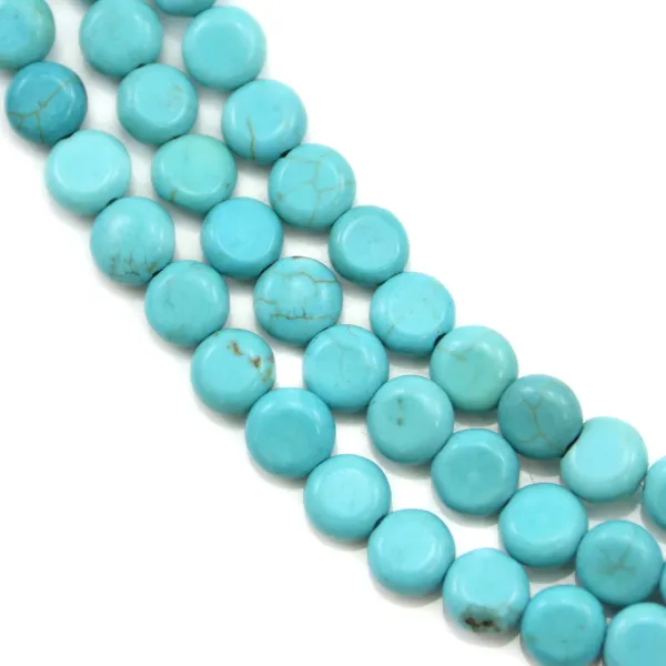 Turquoise reconstituée ronde plate 6mm x39cm