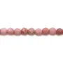 Rhodonite de forme ronde facette, de taille 3mm x 40cm
