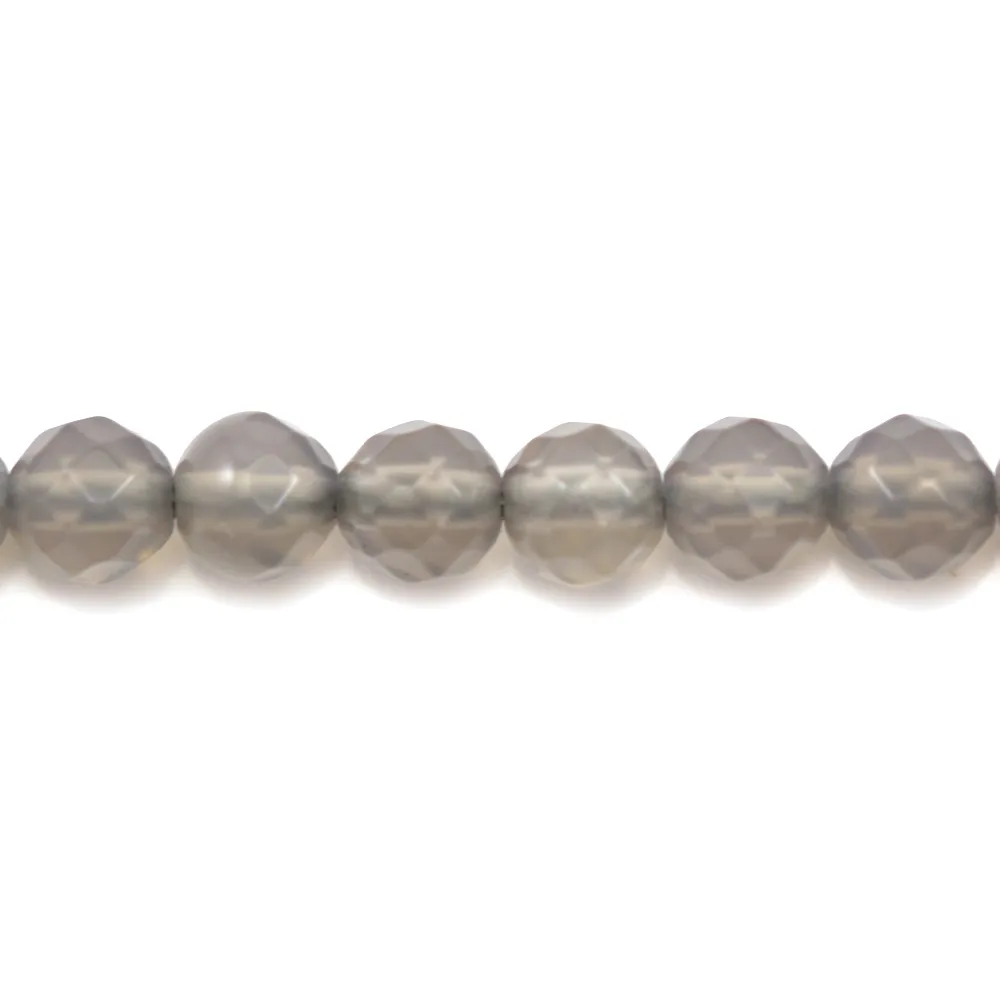 Agate grise Ronde facette 4mm