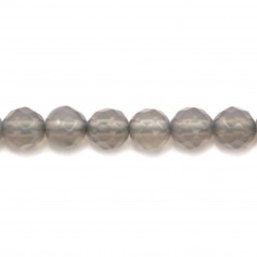 Agate grise Ronde facette 4mm