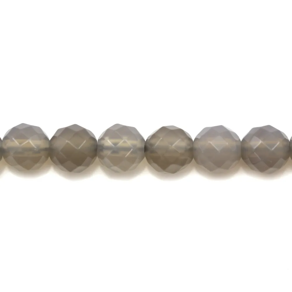 Agate grise Ronde facette 4mm