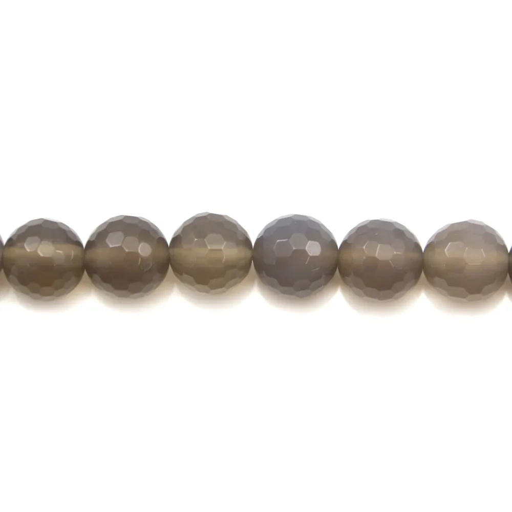 Agate grise Ronde facette 4mm