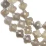Agate gris trèfle facette 13 mm x 40cm