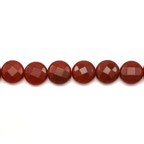 Agate rouge rectangle facette 8x12mm x 40cm