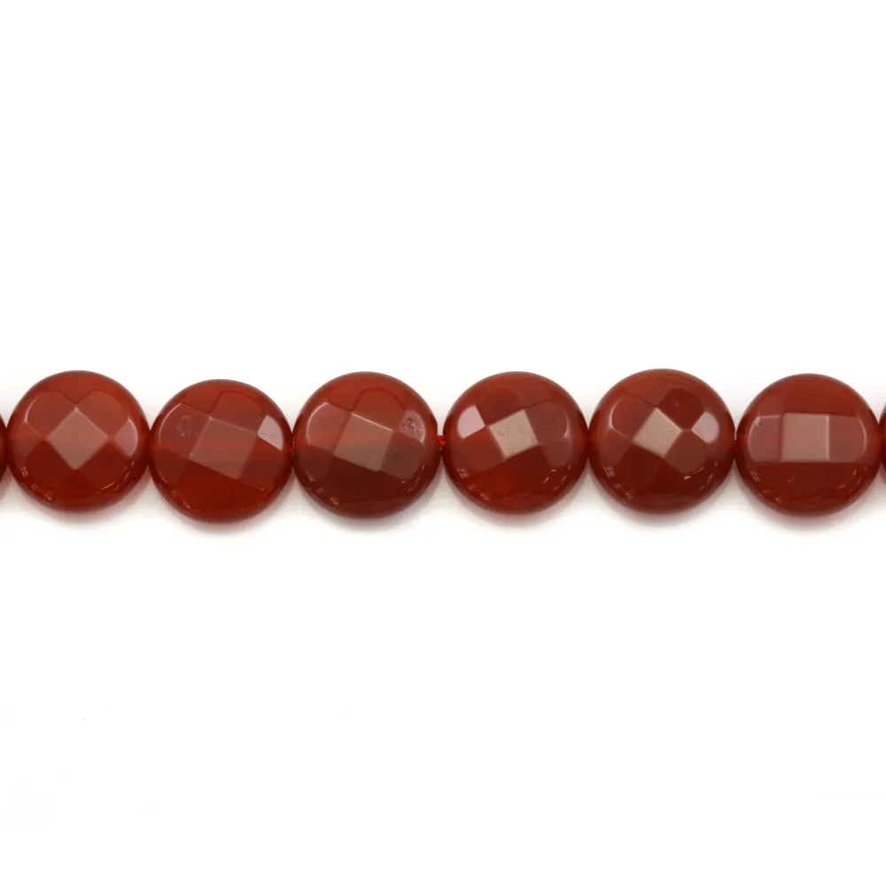 Agate rouge rectangle facette 8x12mm x 40cm