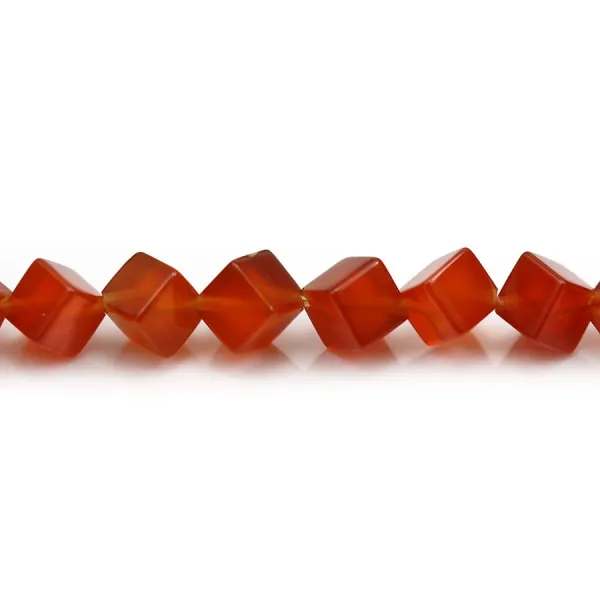 Agate rouge cœur 6mm x 40cm