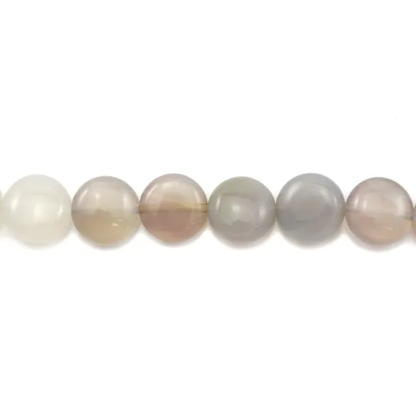 Agate grise ronde plat 12mm x 40cm  