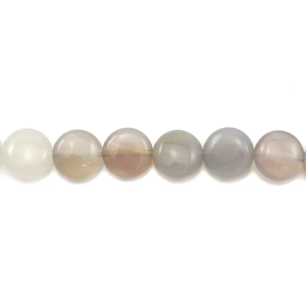 Agate grise ronde plat 12mm x 40cm  