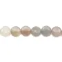 Grey agate round flat 12mm x 40 cm 
