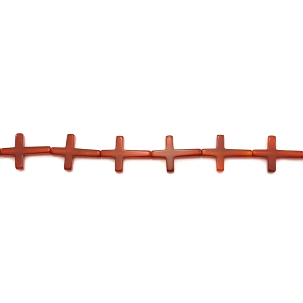 Ágata, vermelho, cruz, 22x30mm x 40cm (13pcs)