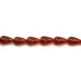 Agate rouge goutte 6x9mm x 40cm