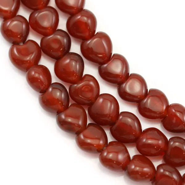 Agate rouge carré arrondie 8mm x 35cm