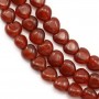 Agate rouge carré arrondie 8mm x 35cm