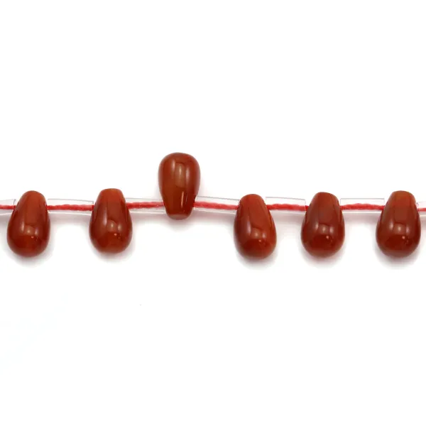Red agate drips 6x9mm x 39cm