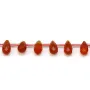 Agate rouge, en forme de goutte facetté 6x9mm x 40cm