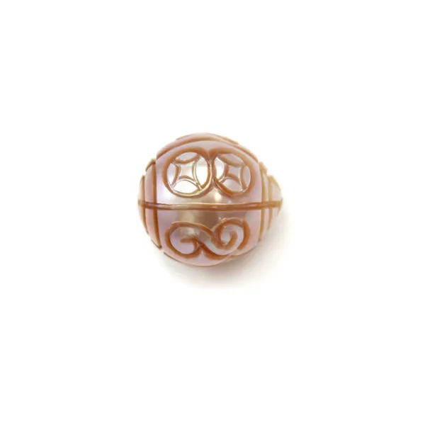 Pérola cultivada de água doce esculpida, 10-11mm x 1pc