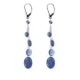 Boucles d'oreilles : cyanite  & dormeuse et chaîne argent 925 x 2pcs