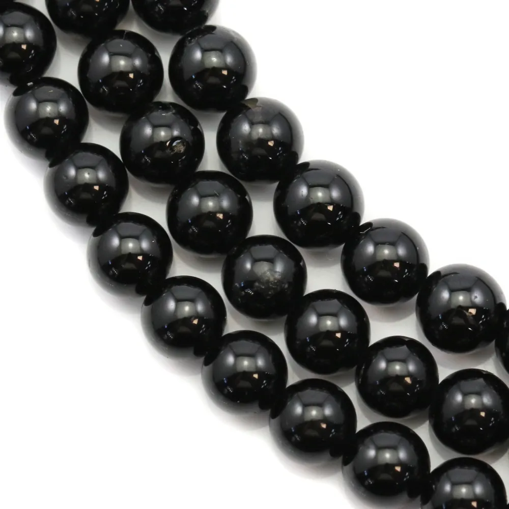 Tourmaline  Noire Ronde 10mm x 40cm