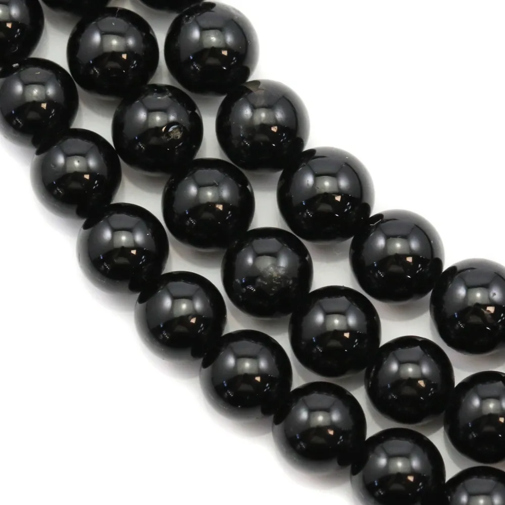 Tourmaline  Noire Ronde 12mm x 40cm