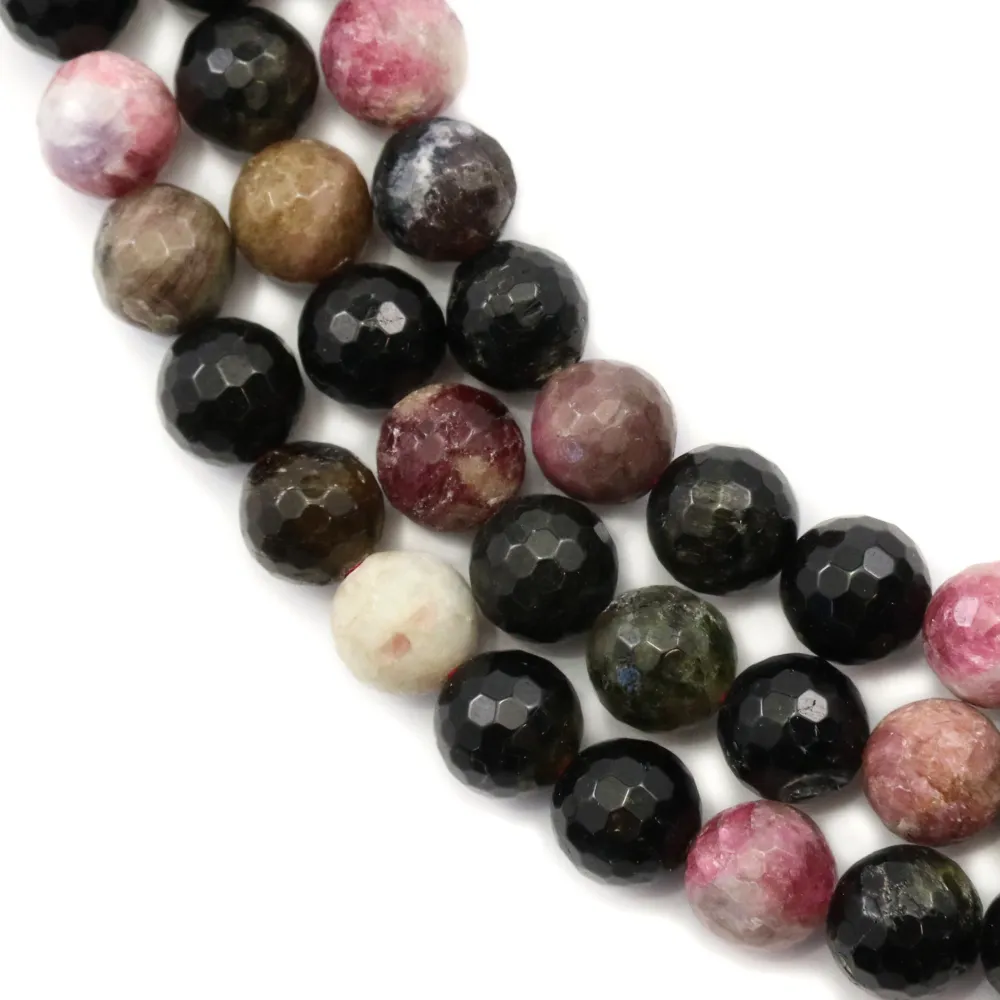 Tourmaline ronde facette 8mm x 40cm