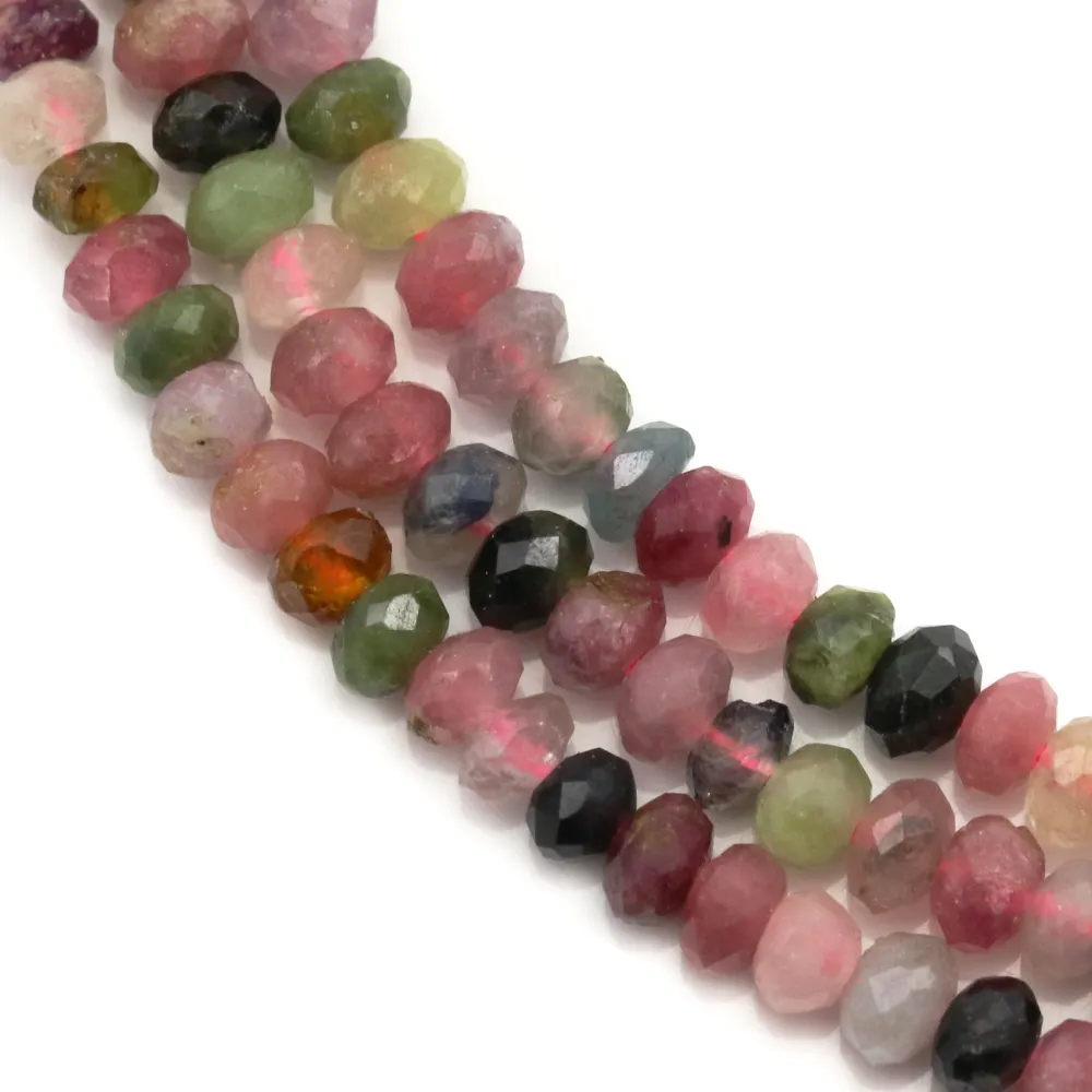 Tourmaline, en forme de rondelle facette 2.5x4mm x 40cm