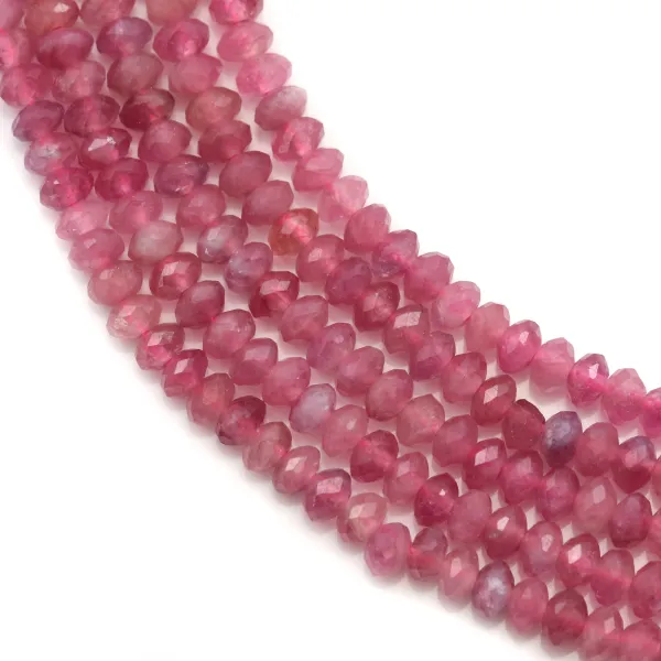 Pink Tourmaline Faceted Rondelle 2x3mm x 40cm 