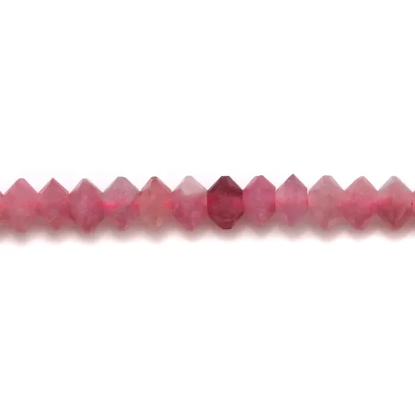 Tourmaline rose, rondelle boulier facette 2x3mm x 39cm