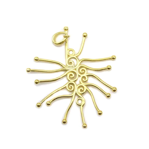 Pendentif en argent 925 doré à l'or fin pour perle baroque x 1pc