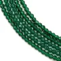 Emeraude synthétique verte, de forme ronde facetté, mesurant 2mm x 40cm