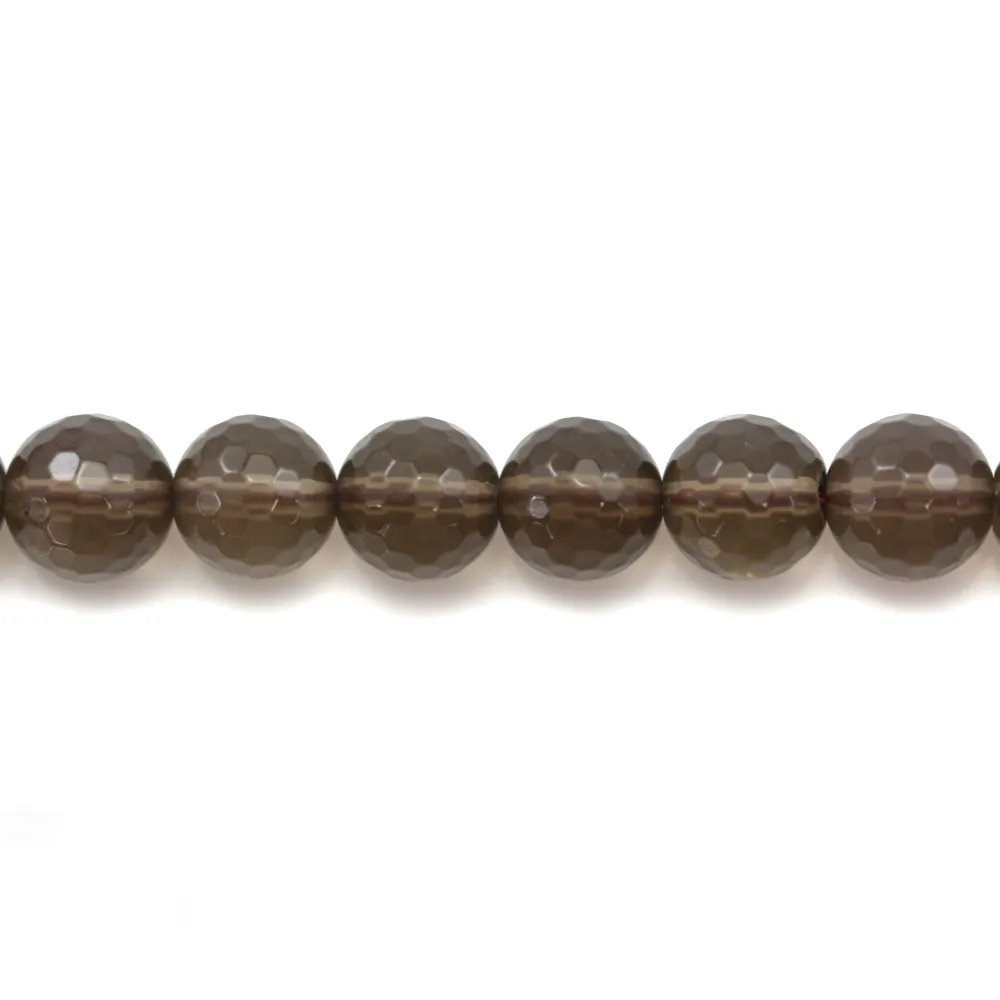 Quartz Fumé Ronde Facette 4mm x 40 cm 