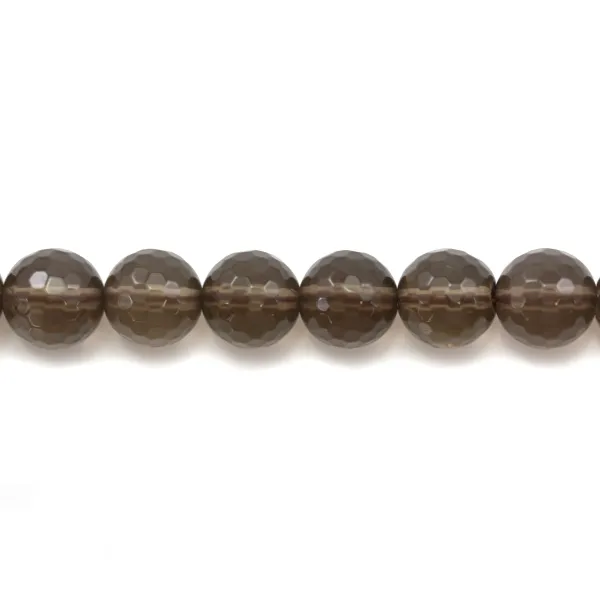 Quartz Fumé Ronde Facette 4mm x 40 cm 