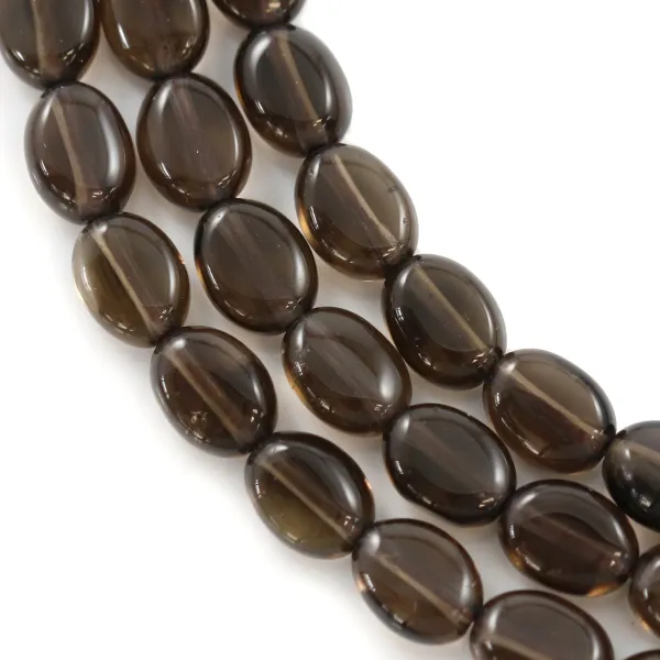 Cuarzo ahumado, forma ovalada, 6x8mm x 39cm