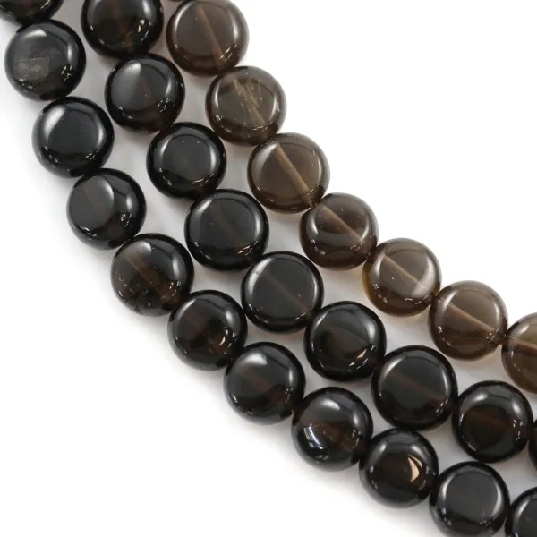 Rauchquarz, rund und flach, 6mm x 40cm