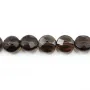 Smoky Quartz Faceted Flat Round 8mm x 40cm 