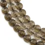Quartz fumé rond plat facette 7mm x 39cm
