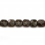 Smoky Quartz Faceted Square 8mm x 4pcs 