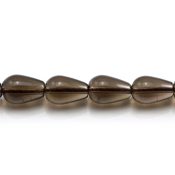 Smokey quartz drop 7x10mm x 40cm    