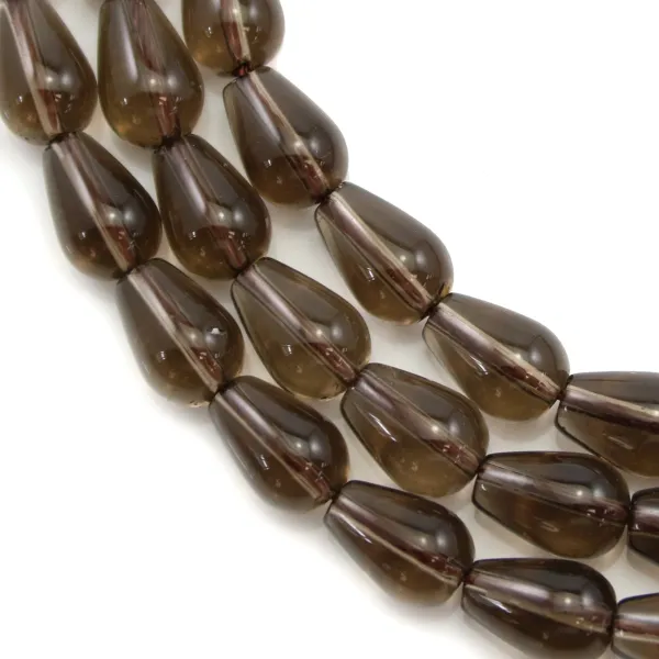 Gota de cuarzo ahumado 7x10mm x 40cm